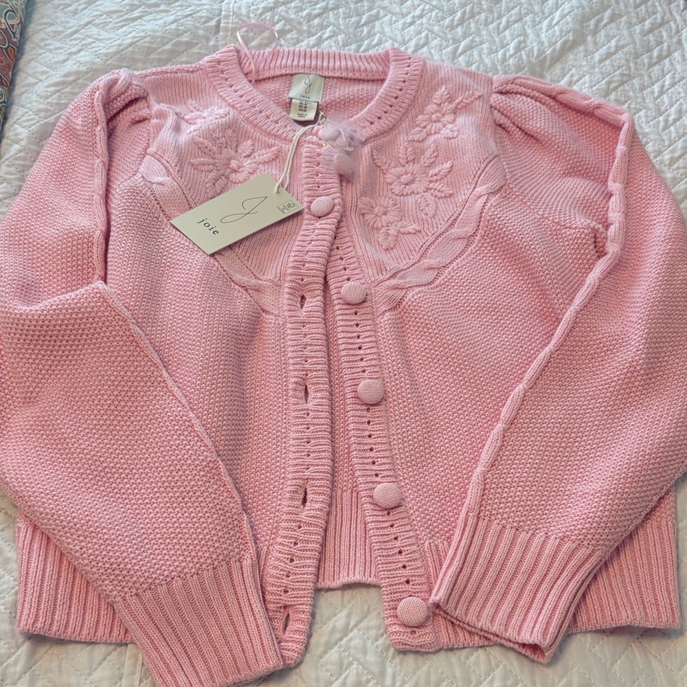 JOIE PINK CARDIGAN- medium NWT - Picture 2 of 5